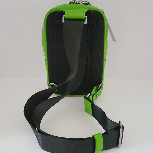 Michael Kors Cooper Medium Sling Pack Messenger Bag Jungle Green MK Ombre - Picture 4 of 7